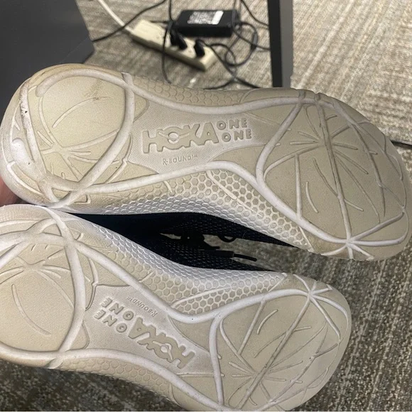 Excellent like new Hoka Black and White Athletic Sneakers - Picture 3 of 3